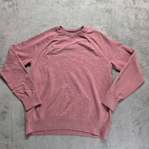 Banana Republic Sweater Mens Large Red Organic Slub Cotton Pullover Raglan